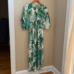 Tropical Leaf Print Dress